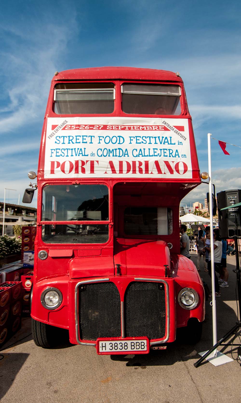 Port Adriano Mallorca street food festival red bus cafe restaurant casafari real estate neighbourhood guides