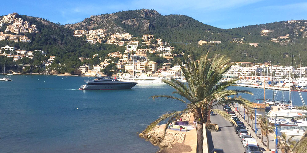 view from the roof terrace of penthouse apartment in Port Andratx Majorca