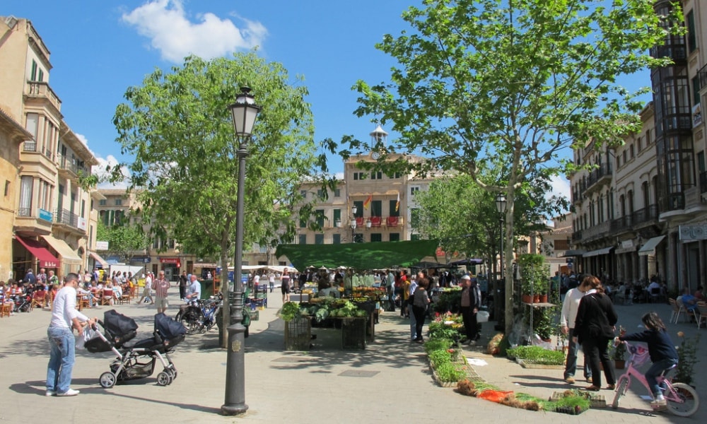 Llucmajor Town property owners enjoying sunday market.