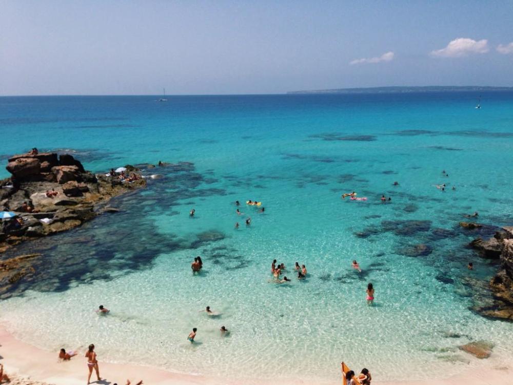 playa en Formentera, Islas Baleares, España