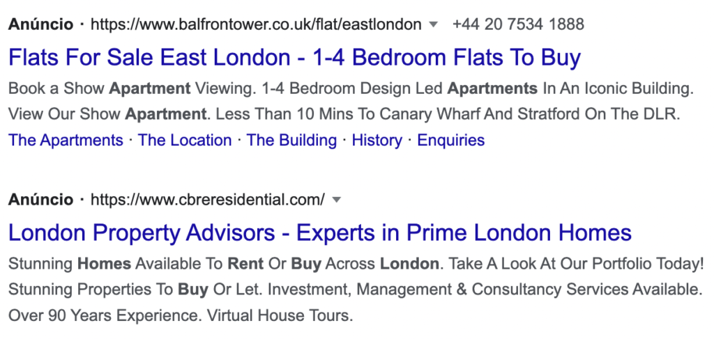 Google Ads to sell apartments in London