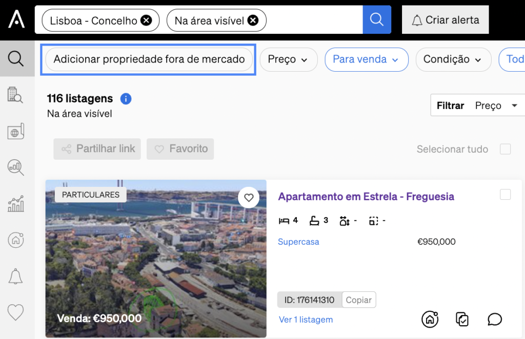 Como adicionar uma propriedade fora do mercado à CASAFARI