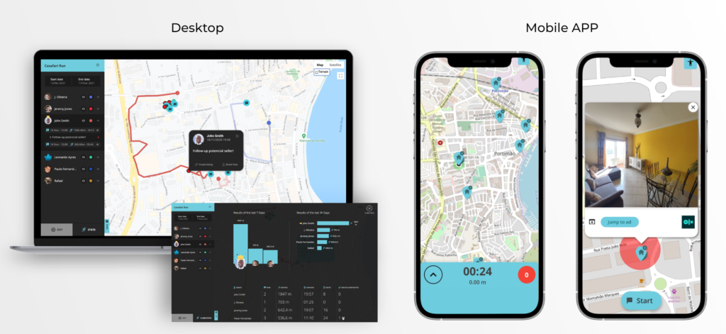 CASAFARI GO, a tool available for desktop and mobile, helps estate agents in real estate prospecting