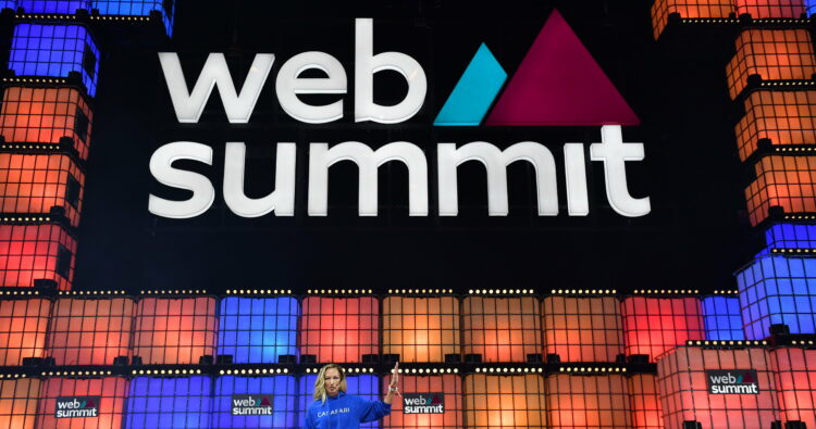 Mila Suharev at the Centre Stage of the Web Summit 2022 during the Opening Night