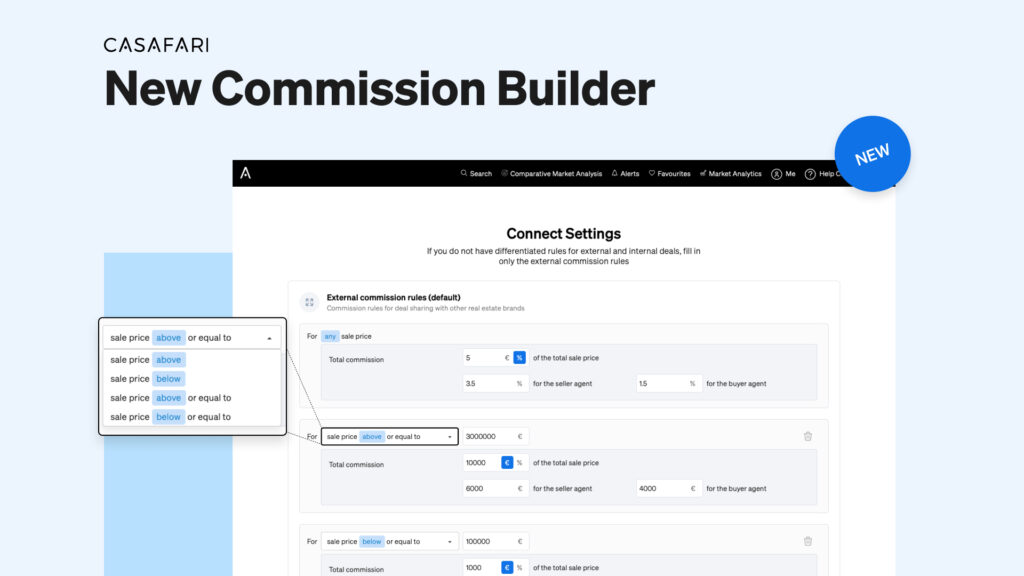 commission sharing builder casafari connect