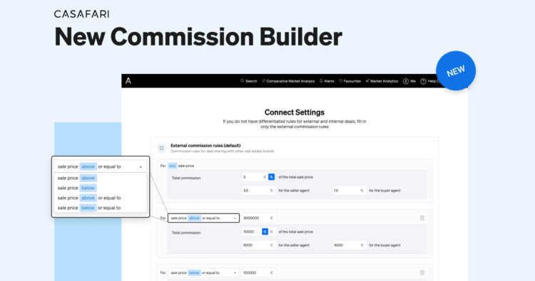 commission sharing builder casafari connect