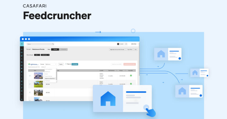 Feedcruncher, il prodotto di CASAFARI per esportare gli annunci immobiliari su più portali immobiliari contemporaneamente