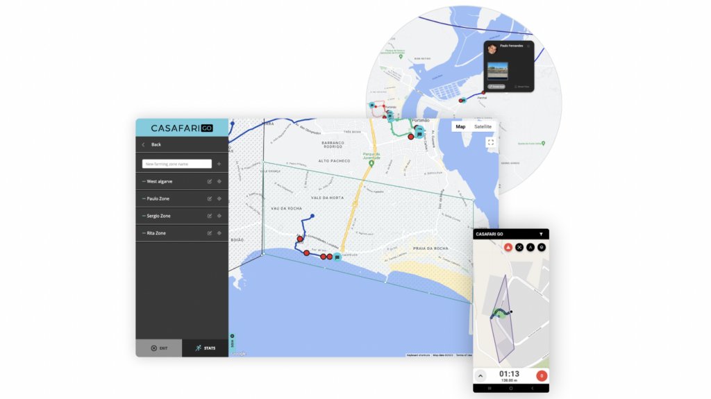 Prospecting route of an estate agent inside CASAFARI GO