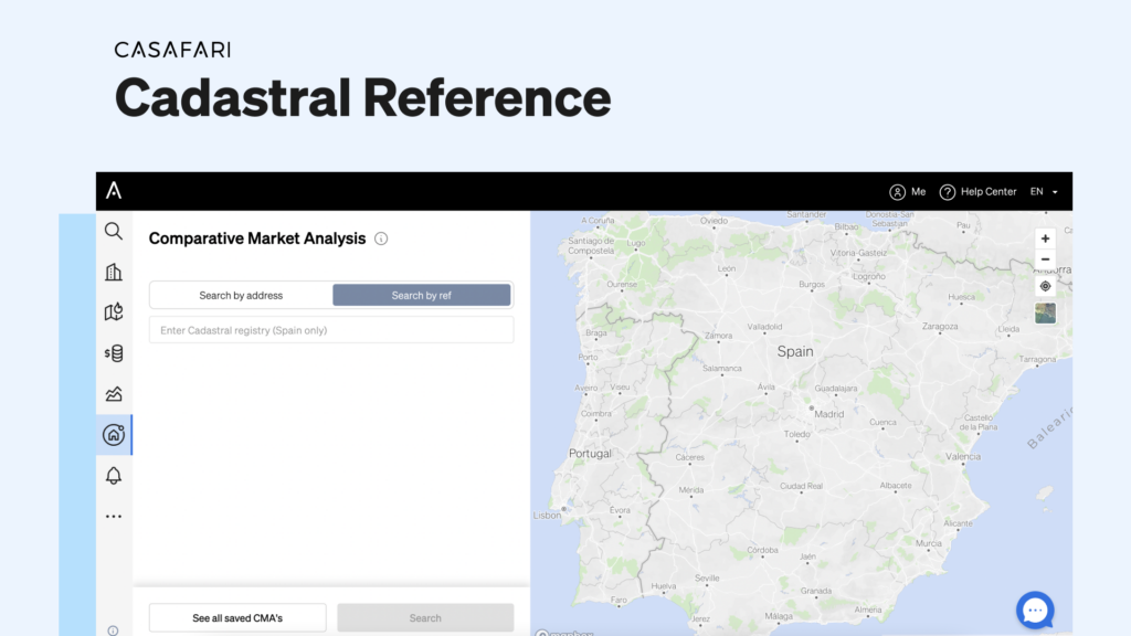 Cadastral reference of properties inside CASAFARI's Property Sourcing
