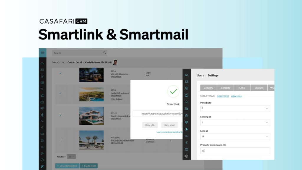 Smartlink and Smartmail, two automations of CASAFARI CRM